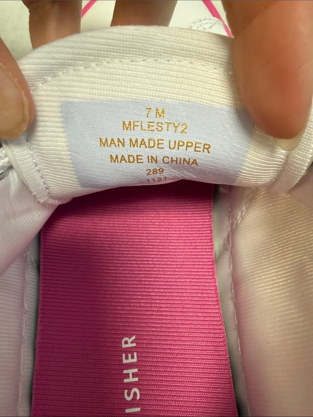 Marc Fisher White and Pink Women's Leather Lace-Up Sneakers